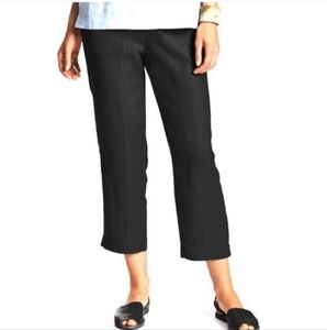 J. Jill Love Linen Black Crop Pants Large Lagenlook Minimalist Casual